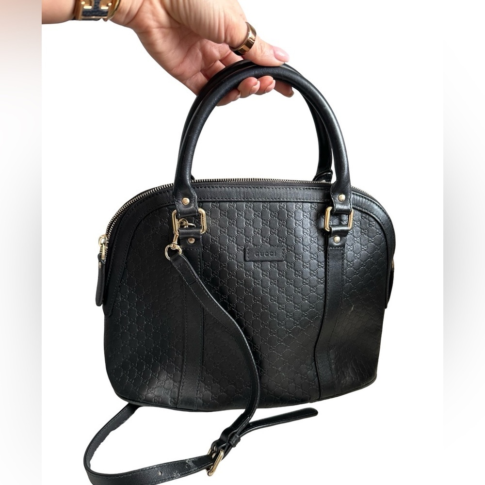 Gucci Bree Microguccissima Dome Crossbody Bag Black Leather - Picture 5 of 14